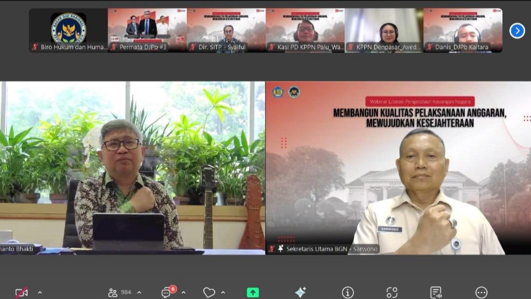 Tingkatkan Kualitas Anggaran, BGN Batang Hari dan Kemenkeu Selenggarakan Webinar Literasi Keuangan